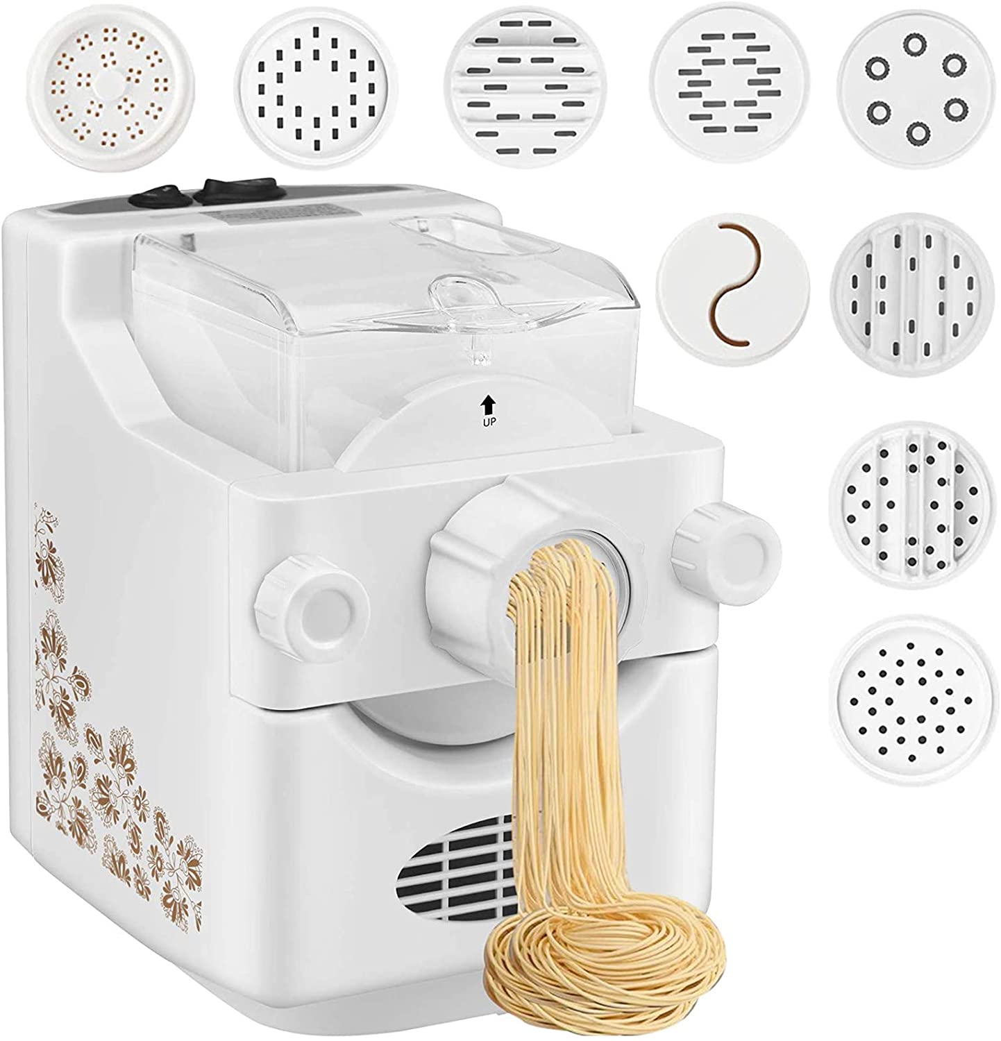 Electric Pasta and Ramen Noodle Maker Machine with 9 Multi-Functional  Shapes, Make 1 Pound of Homemade Noodles For Making Spaghetti, Fettuccine,  Penne, Macaroni – Soulives LLC